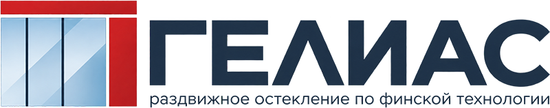 Логотип «ГЕЛИАС» со стеклянным фасадом